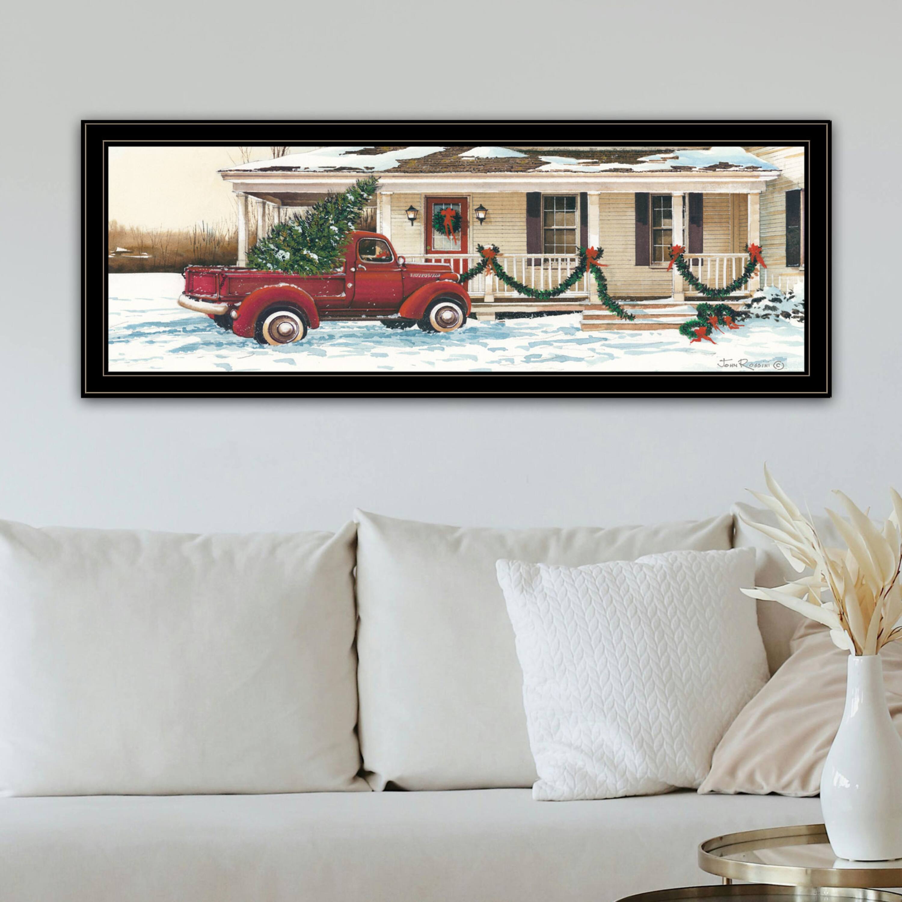 Angle. TinyHomie - Decor 4U Preparing for Christmas Black Framed Wall Art John Rossini - white.