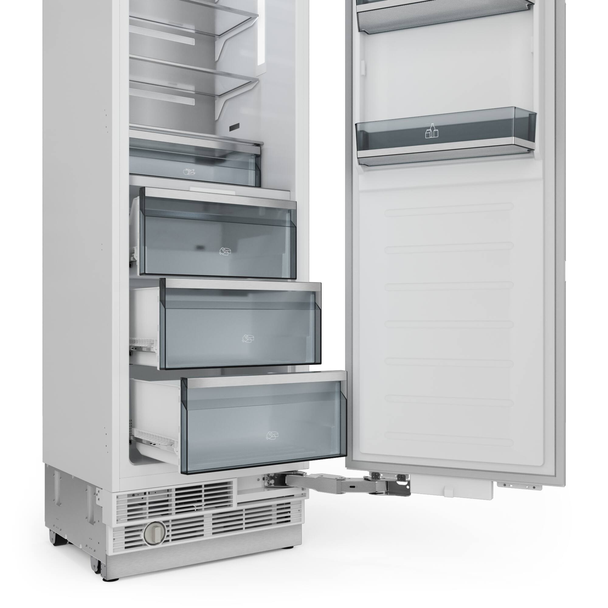 Alt View 4. Thor Kitchen - 12.5-Cu. Ft. Built In Column Refrigerator with Stainless Steel Panels - Stainless steel.
