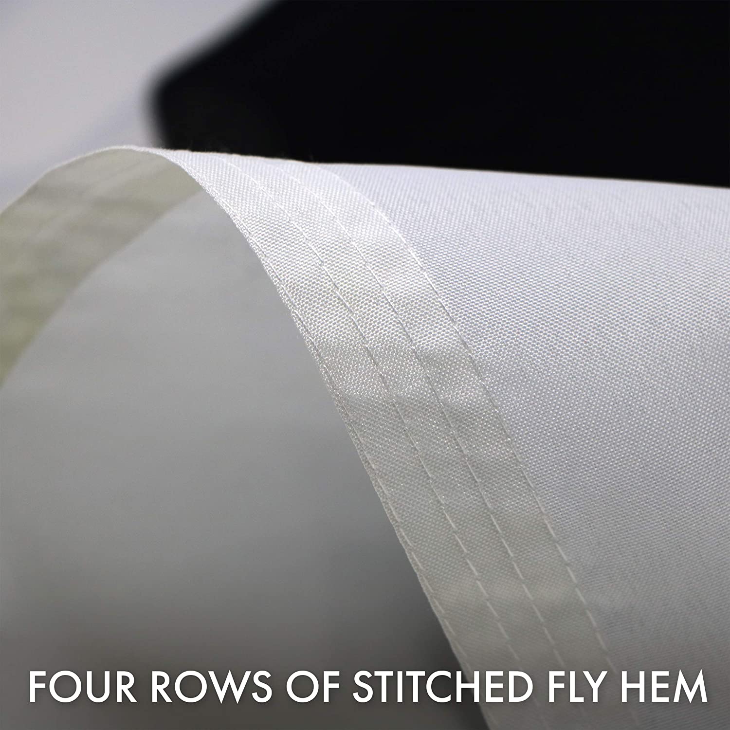 FOUR ROWS OF STITCHED FLY HEM