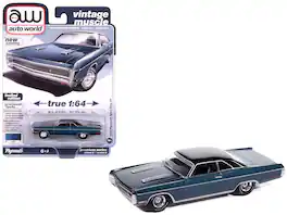 Autoworld - 1970 Plymouth Sport Fury GT Jamaican with Black Top "Vintage Muscle" Series 1/64 - Blue Metallic