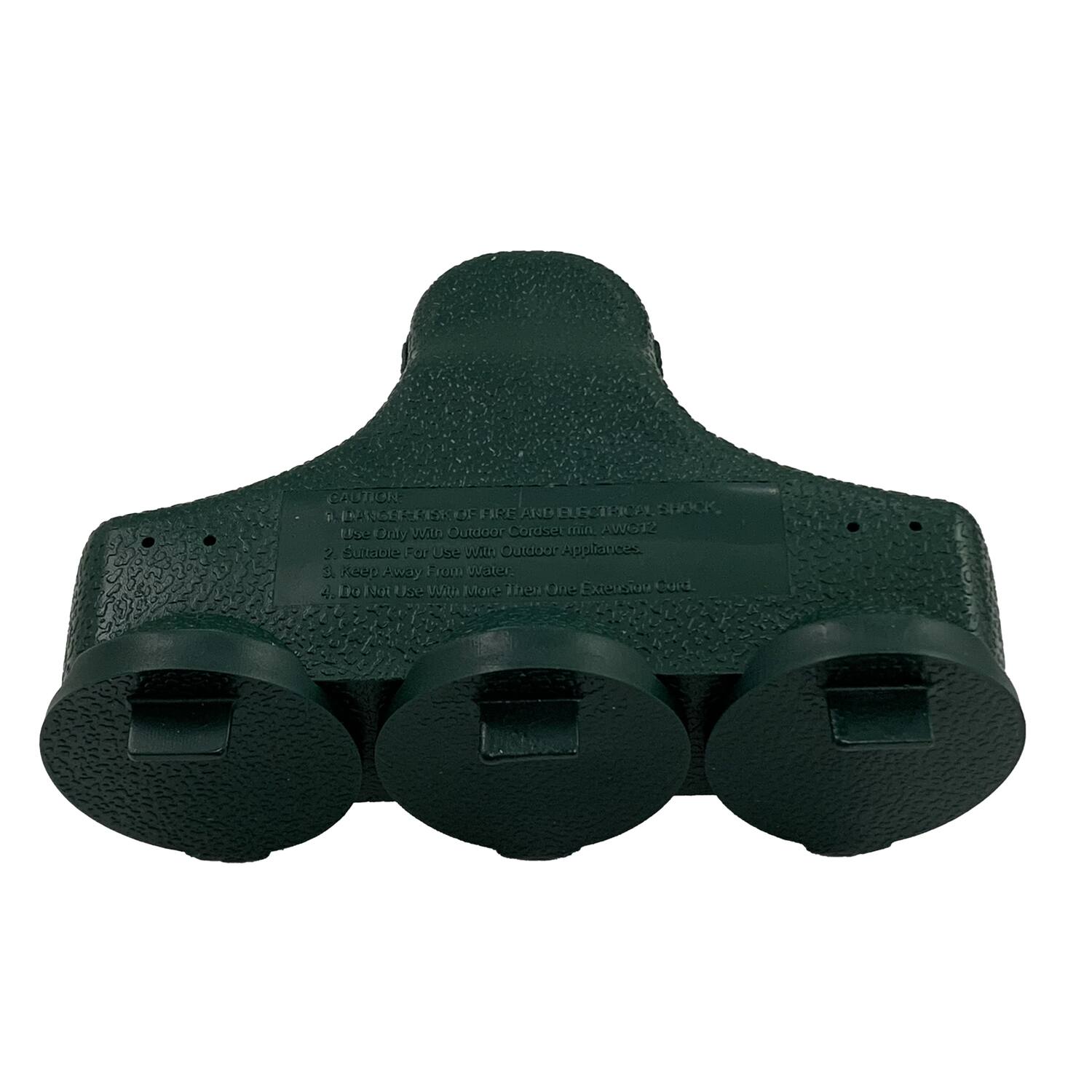 CAUTION  
1. DANGER OF FIRE AND ELECTRIC SHOCK.  
2. Use Only with Outdoor Corded Appliances.  
3. Suitable For Use With Outdoor Corded Appliances.  
4. Keep Away From Water.  
5. Do Not Use With More Than One Extension Cord.