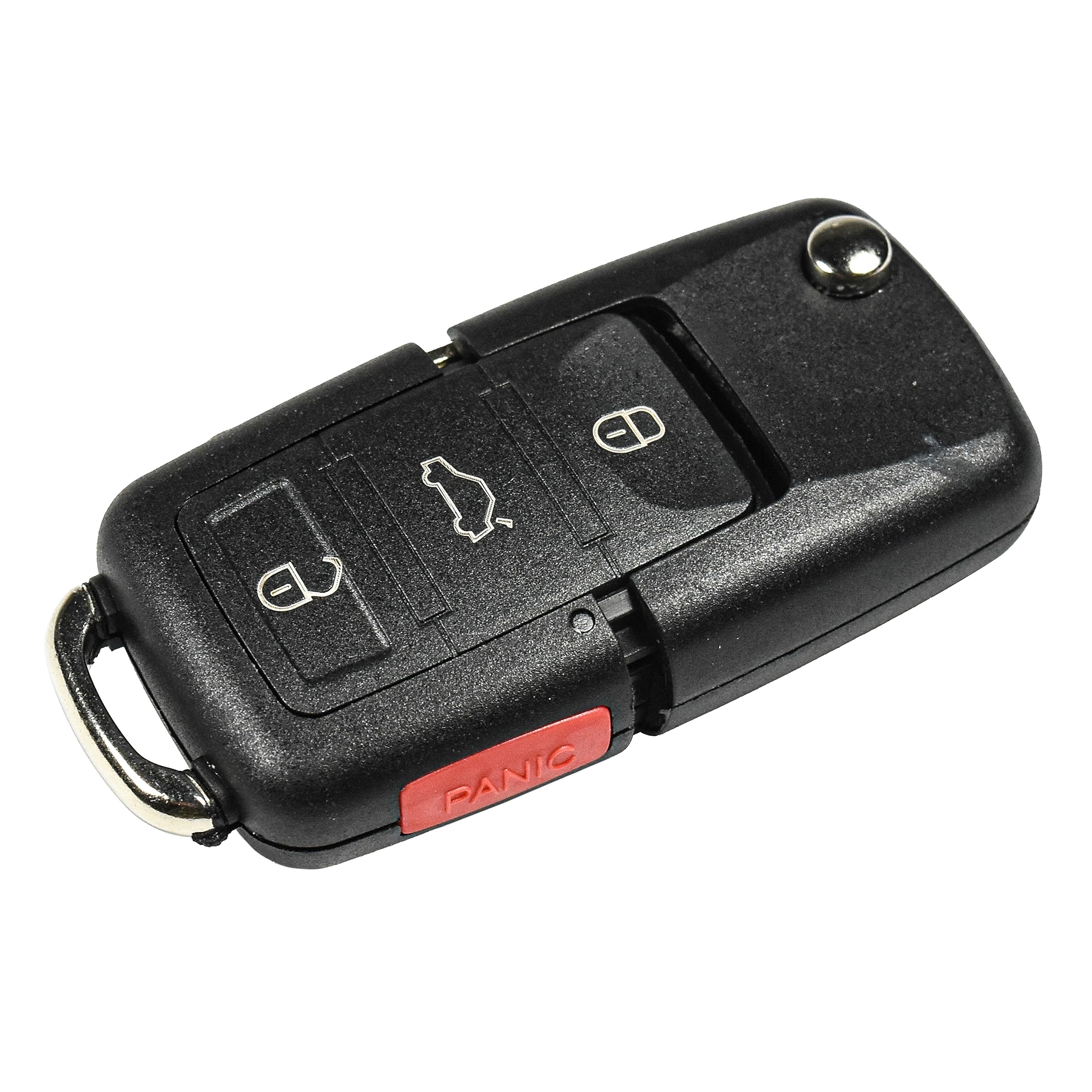 Back. HQRP - Key Fob Remote Shell Case with Uncut Blade and 2 Batteries for Volkswagen VW Beetle 2000-2009 - Black.