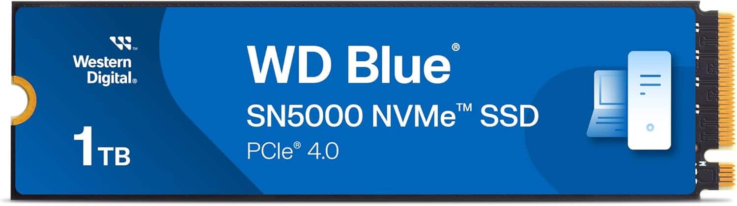 Western Digital - WD WDS100T4B0E 1TB Blue SN5000 NVMe Internal Solid State Drive SSD