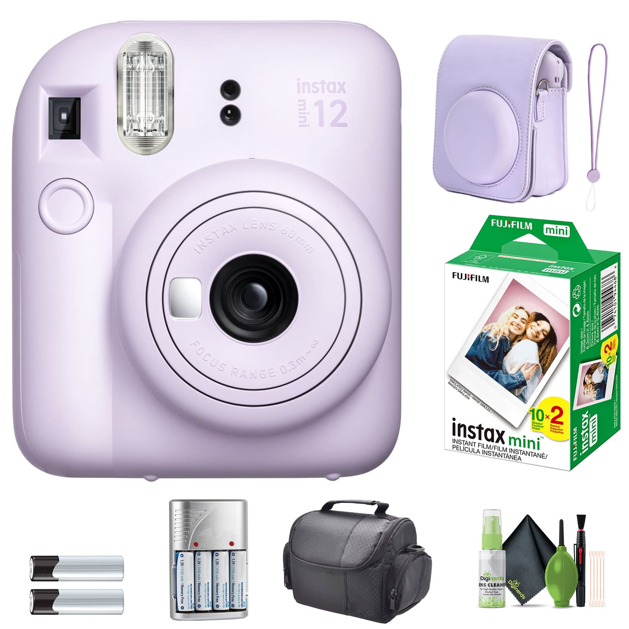 Bundle - Fujifilm - INSTAX MINI 12 Instant Film Camera with Instant Film - Lilac Purple