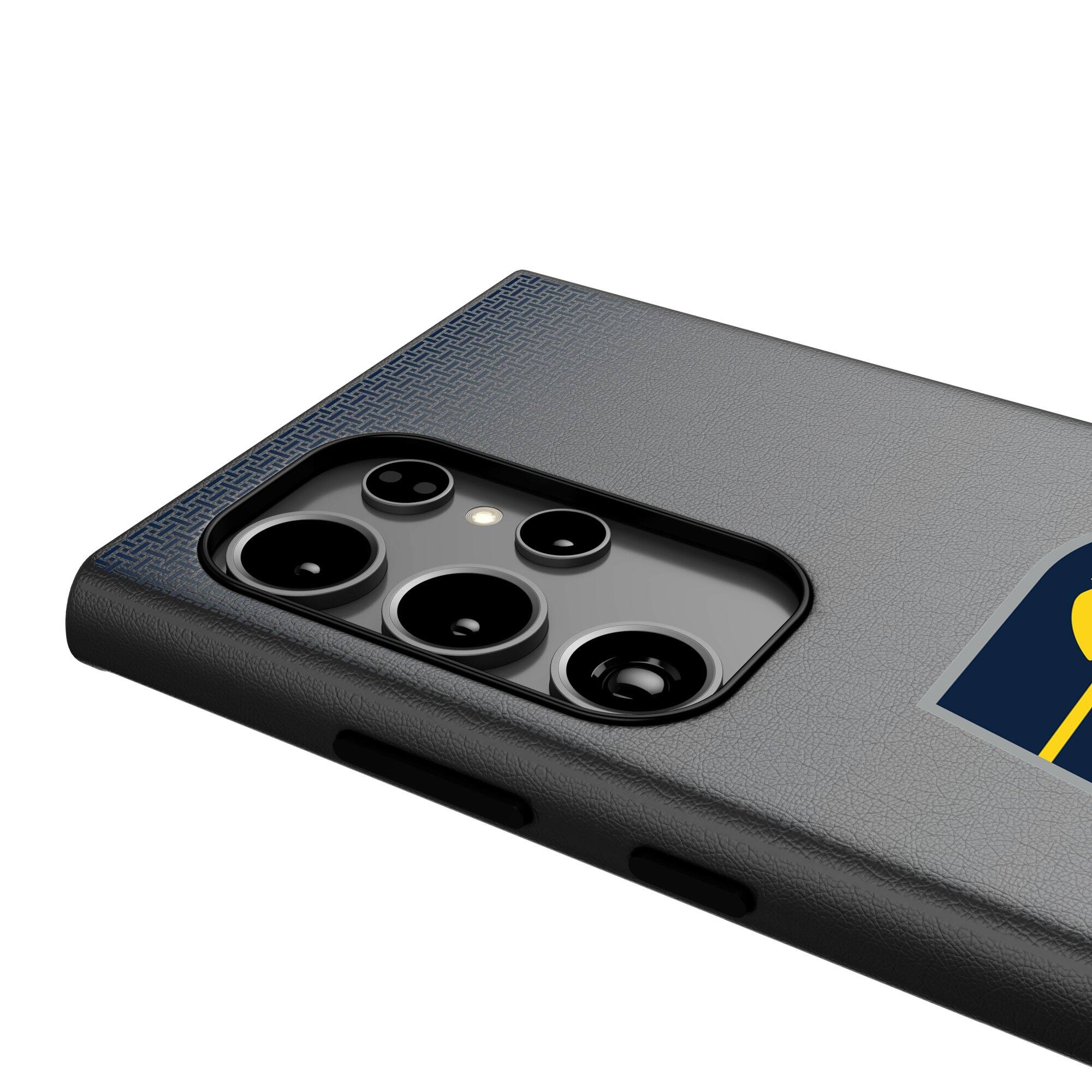 Alt View 3. Keyscaper - Indiana Pacers Linen Galaxy Magnetic Bump Case - S24 - Black.