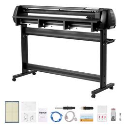 VEVOR - Vinyl Cutter Machine, 53 inch Max Feed Width, Dual Blades, Adjustable Force and Speed, LED Display, Vinyl Plotter Cutter - Black