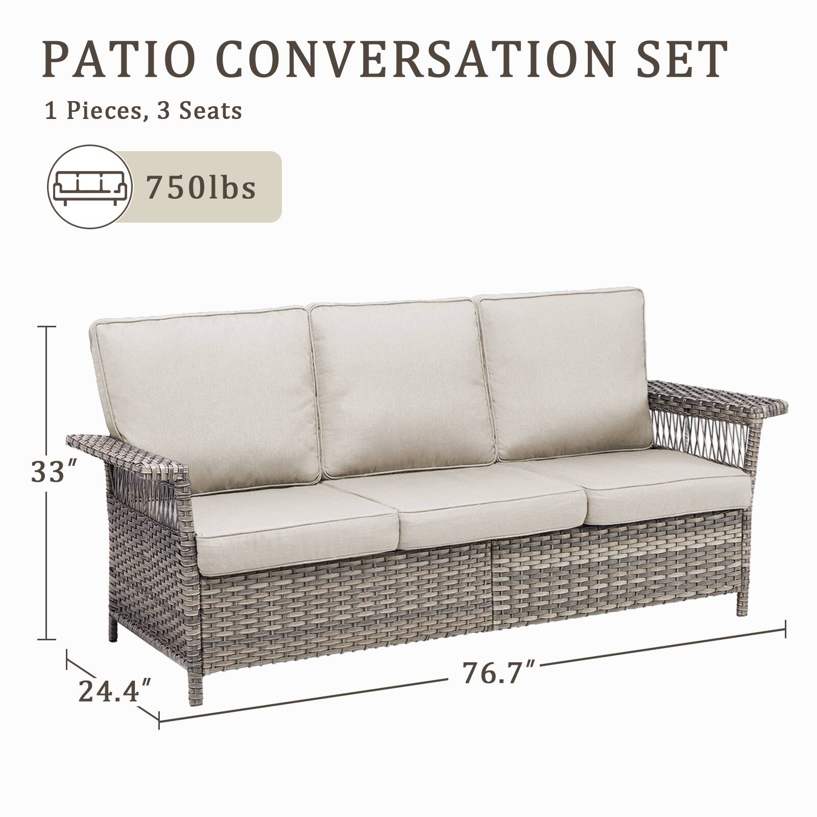 PATIO CONVERSATION SET  
1 Pieces, 3 Seats  
750lbs  
33" x 24.4" x 76.7"