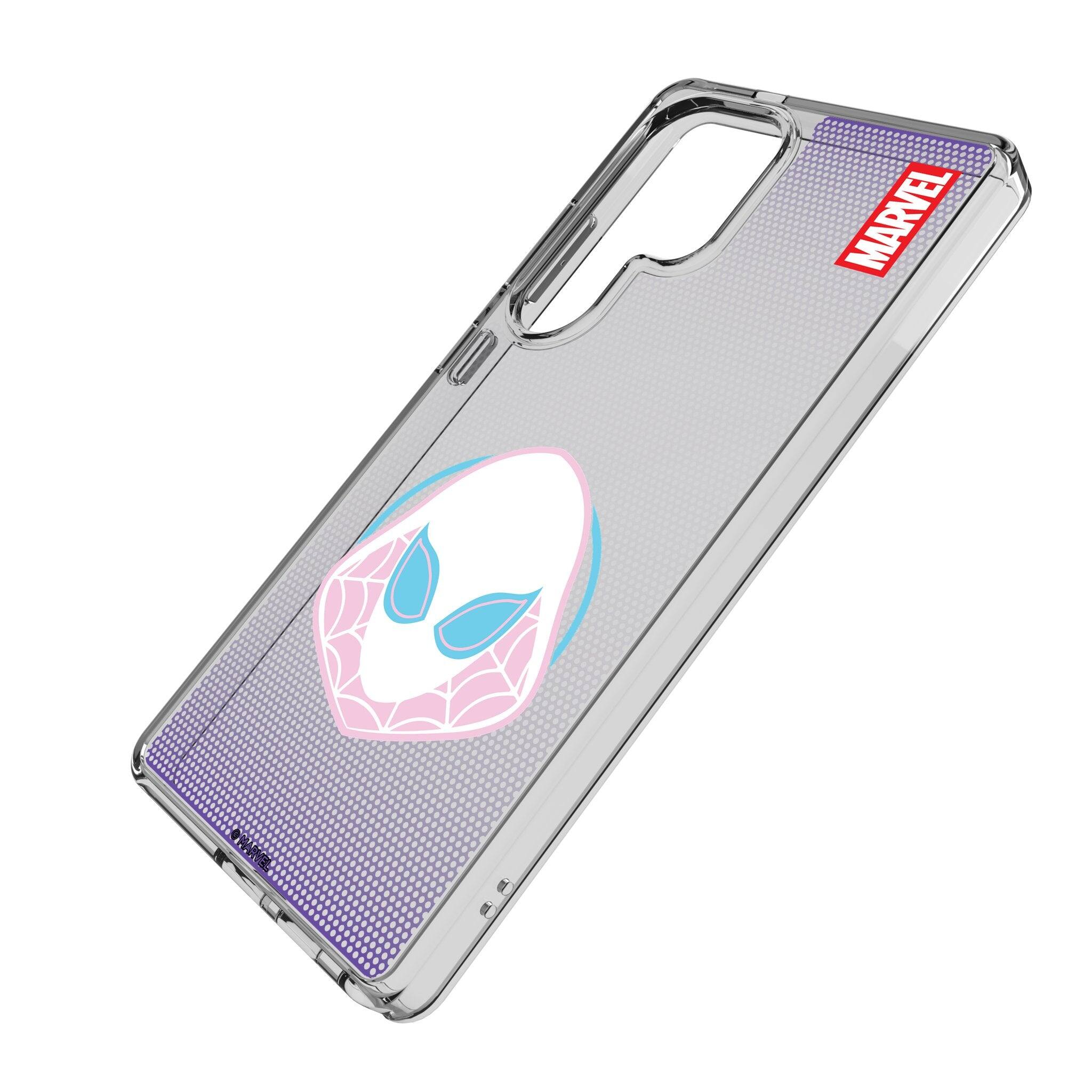 Angle. Keyscaper - Marvel Grid Clear Phone Case - Samsung Galaxy S25 Ultra - Spider-Gwen.