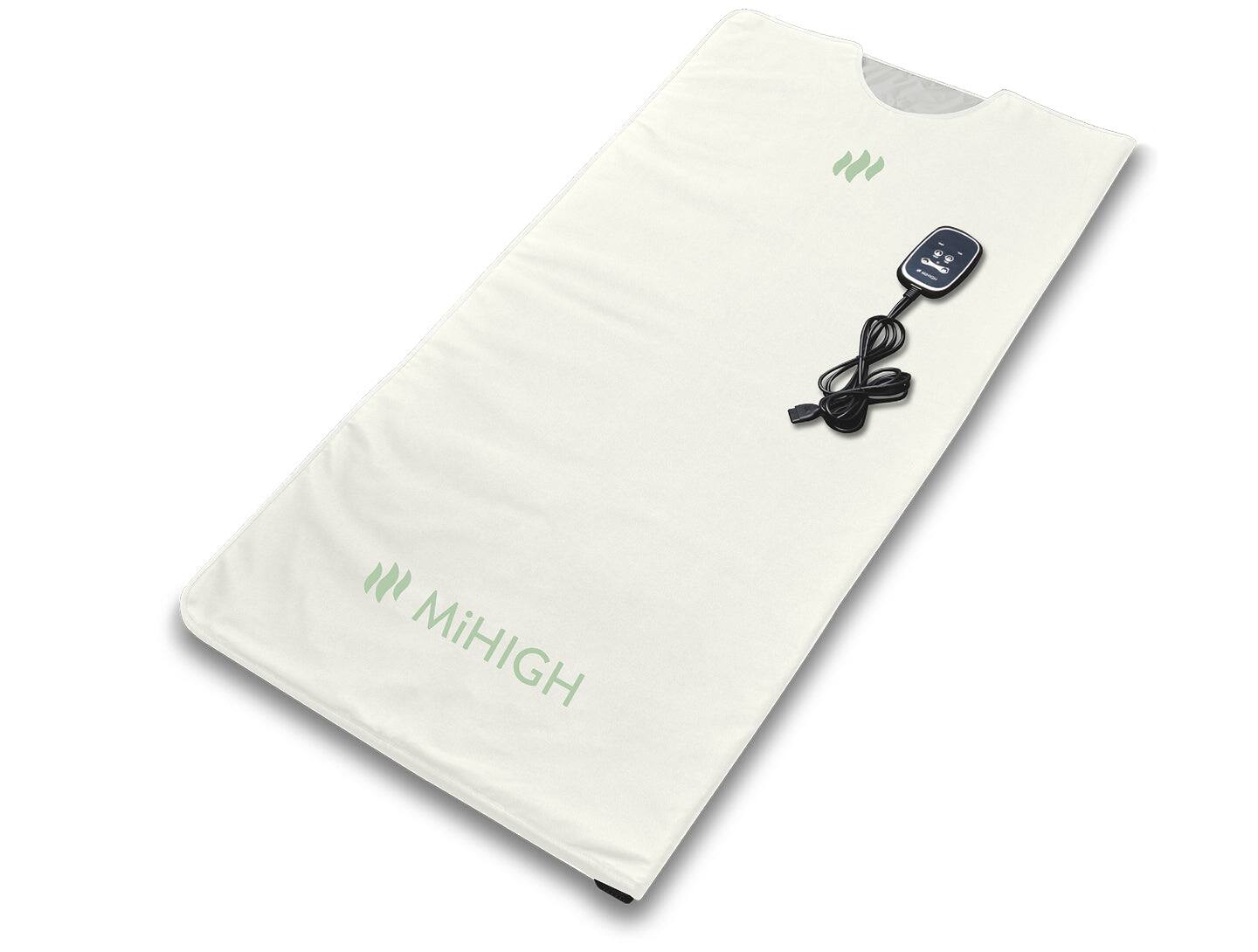 Back. QALO - MiHigh Infrared Sauna Blanket - Cream.