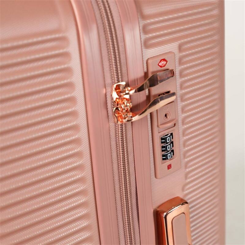 Alt View 4. HTUTWOO - Hard Luggage 4-Piece Set - 360° Dual Rotating Four-Wheel Suitcase, Password Lock, Lightweight Universal Wheel Carry-On - Rose Gold.
