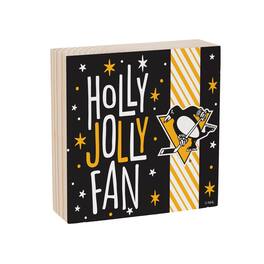 Evergreen Enterprises - Pittsburgh Penguins 6" Holiday Wood Plock Shelf Sign - Multicolor