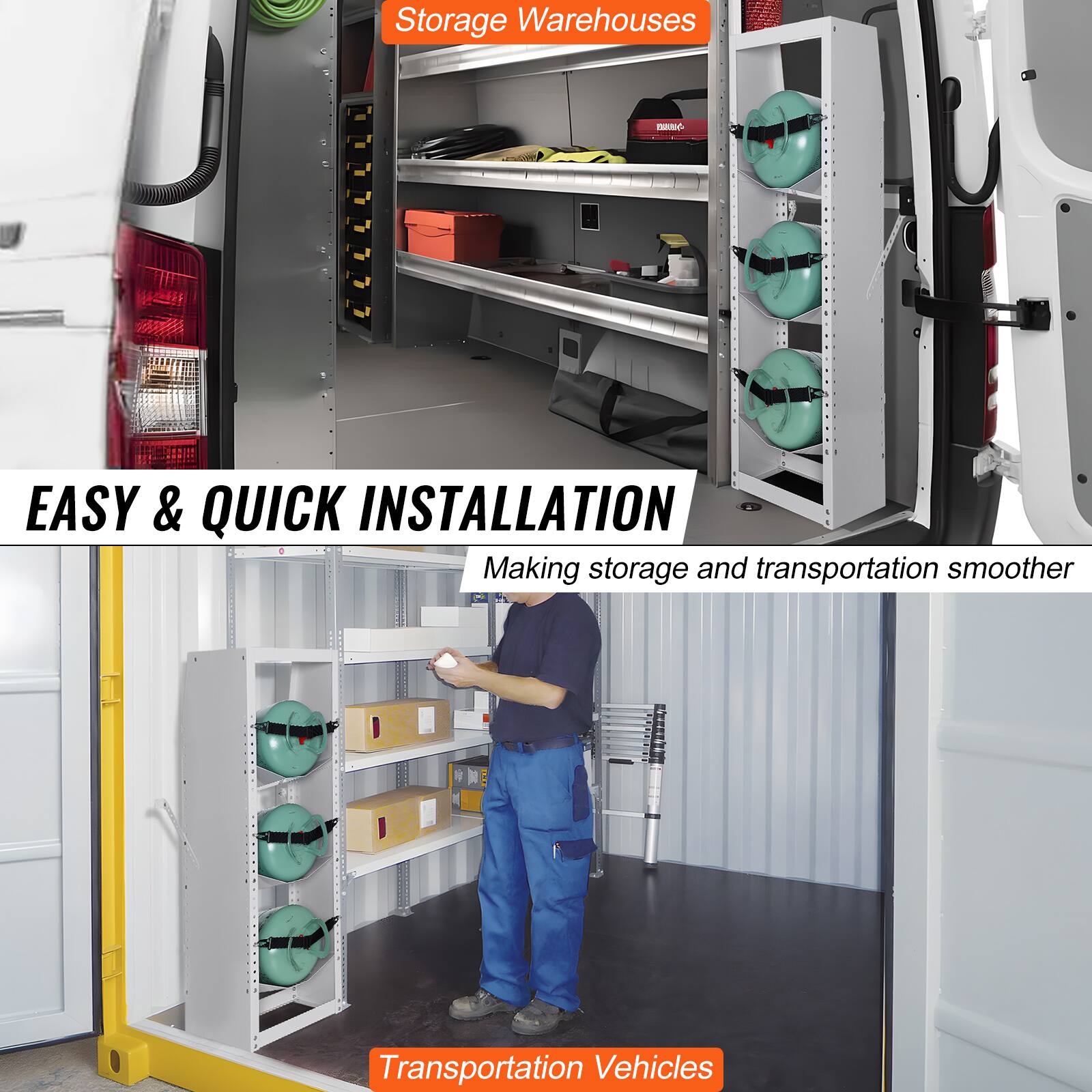 Storage Warehouses  
EASY & QUICK INSTALLATION  
Making storage and transportation smoother  
Transportation Vehicles
