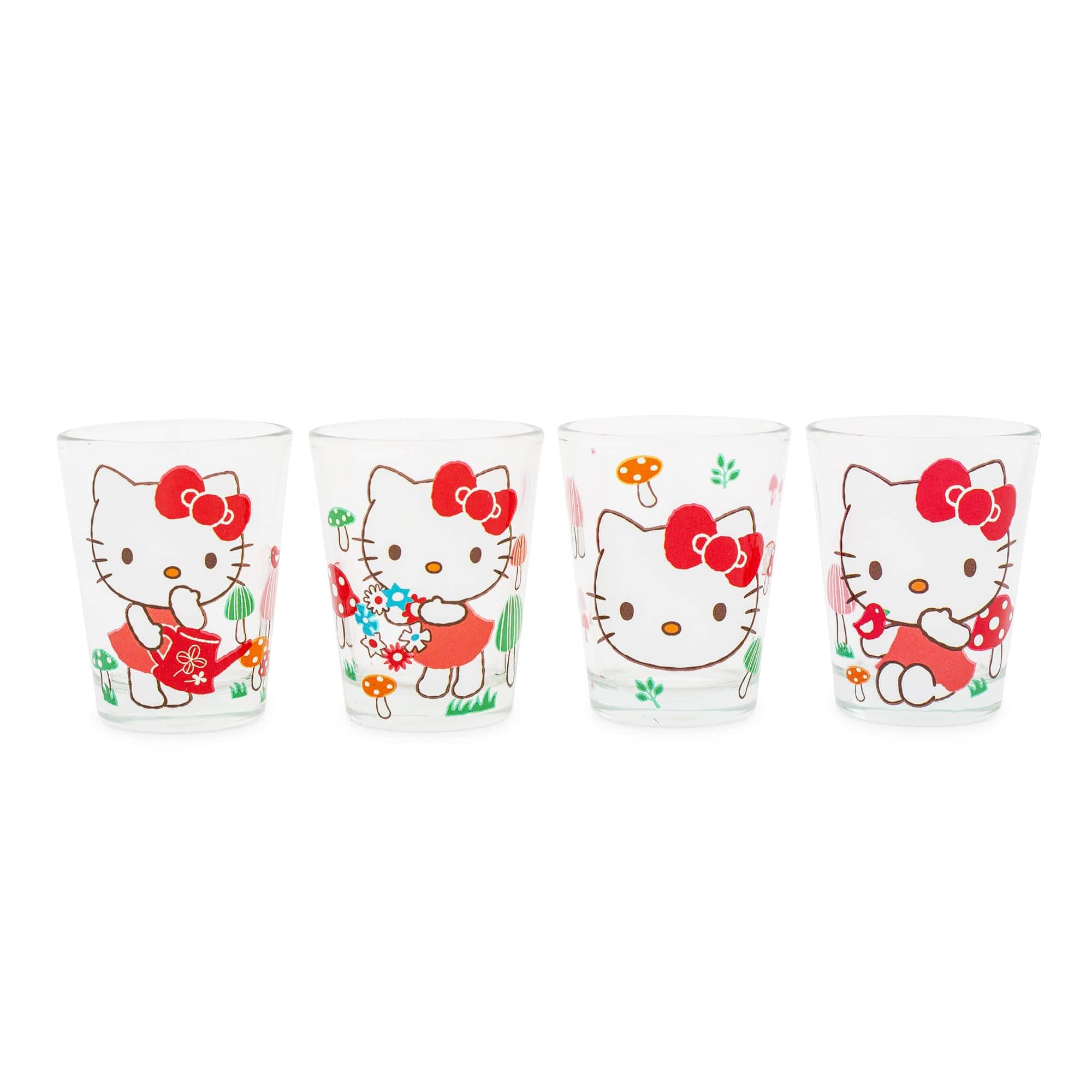 Silver Buffalo - Sanrio Hello Kitty Mushrooms 2-Ounce Mini Shot Glasses | Set of 4 - Red price history on PriceWatchPro