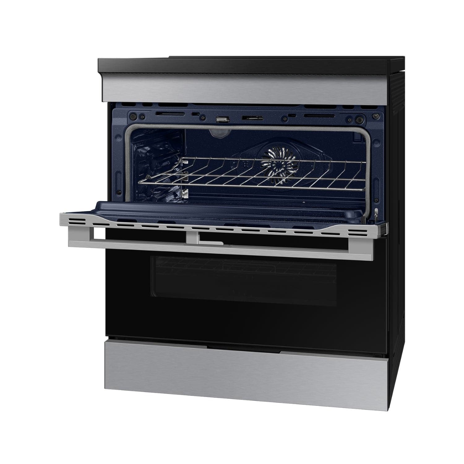 Alt View 22. Samsung - Bespoke 6.3 Cu. Ft. Slide-In Electric Induction Convection Range with Flex Duo Convertible Double Oven Technology - Stainless Steel.