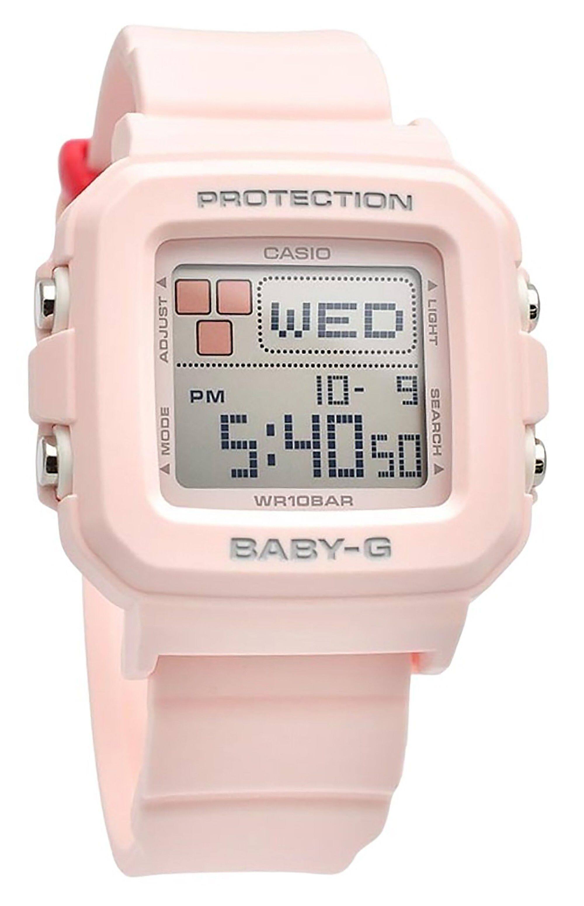 PROTECTION
CASIO
ADJUST
LIGHT
SEARCH
MODE
WED
10-09
PM
6:40:50
WR10BAR
BABY-G