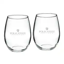 Jardine - Polk State College Eagles 21oz. Two-Piece Stemless Wine Glass Set - Multicolor