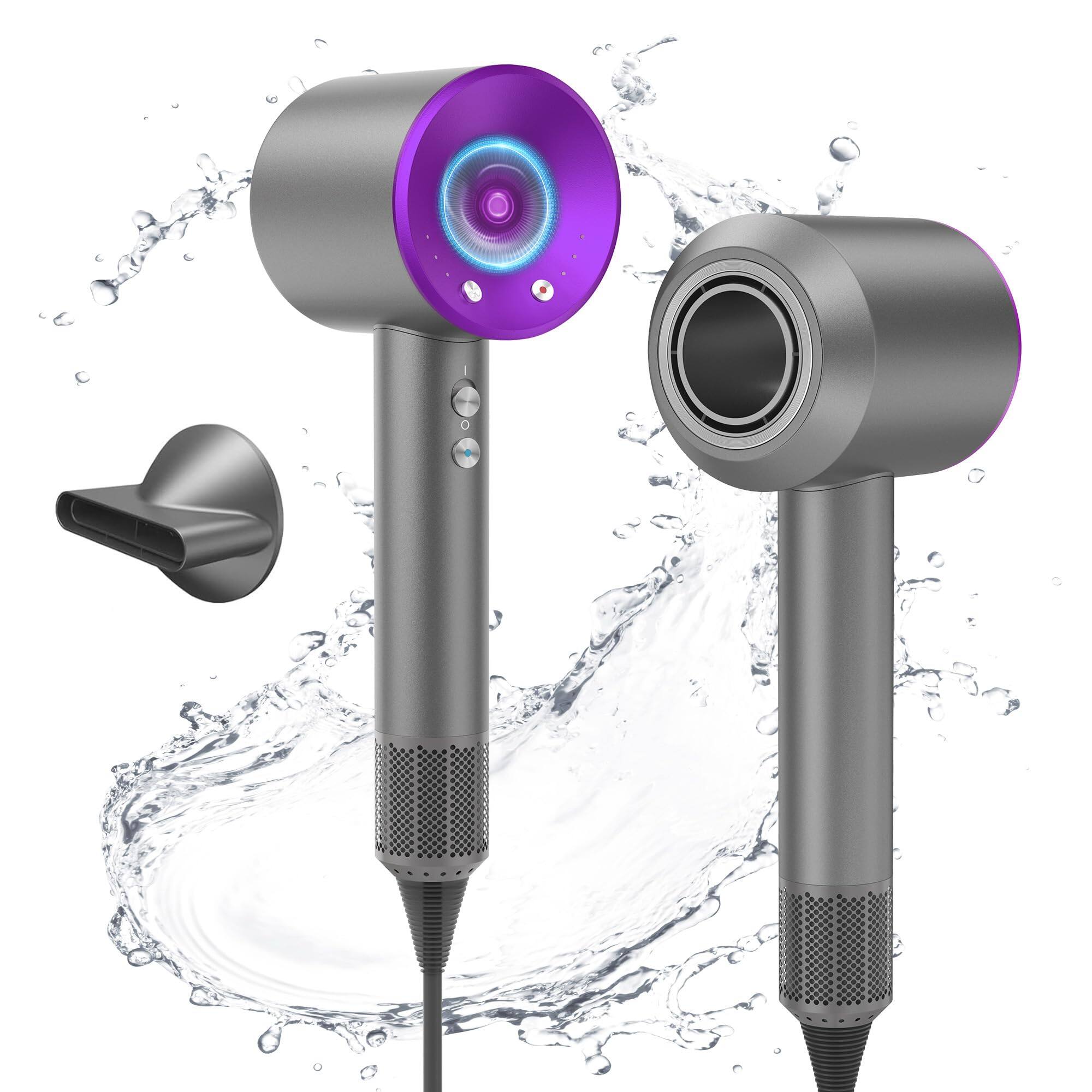 The Best Inks - 1600W Ionic Lightweight Hair Dryer Professional Grade with Advanced Technology for Fast Drying - Purple+gray