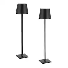 Front. VEVOR - Cordless Table Lamp, 2-Pack, 5200mAh Built-in Rechargeable Battery Desk Lamp, Stepless Dimming Up - Black.