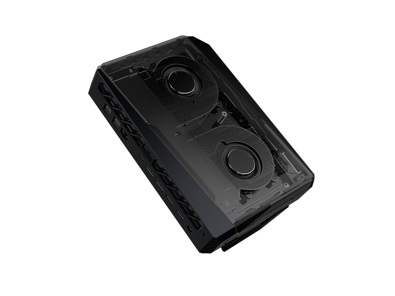 Alt View 5. ASUS - ROG NUC (2025) Gaming Mini PC with Intel Core Ultra 9 275HX CPU, NVIDIA GeForce RTX 5070 GPU, 32GB DDR5 RAM, 1TB SSD - Black.