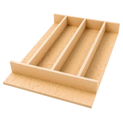 Front. Rev-A-Shelf - Rev-A-Shelf Natural Maple Right Size Utensil Drawer Insert, 13-1/4" x 19-1/2" - Light Brown.