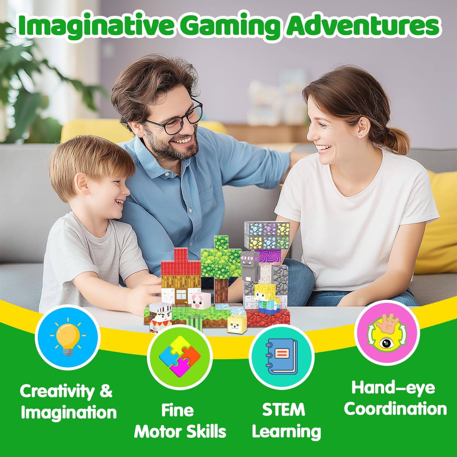 Imaginative Gaming Adventures

- Creativity & Imagination
- Fine Motor Skills
- STEM Learning
- Hand-eye Coordination