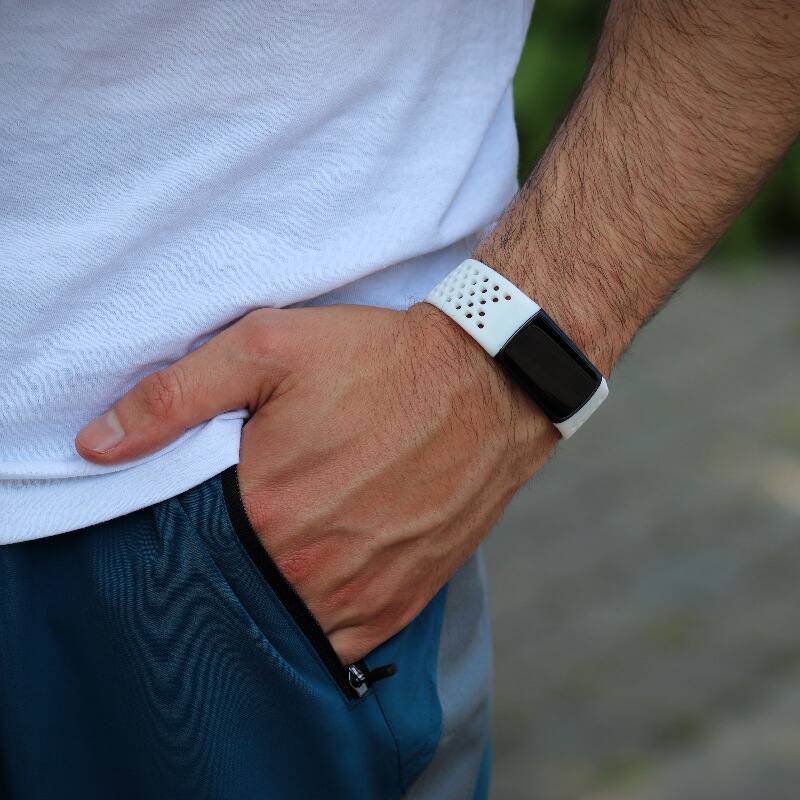 Alt View 3. StrapsCo - Endurance Band Silicone Rubber Watch Strap For Fitbit Charge 5 - Sangria Red.