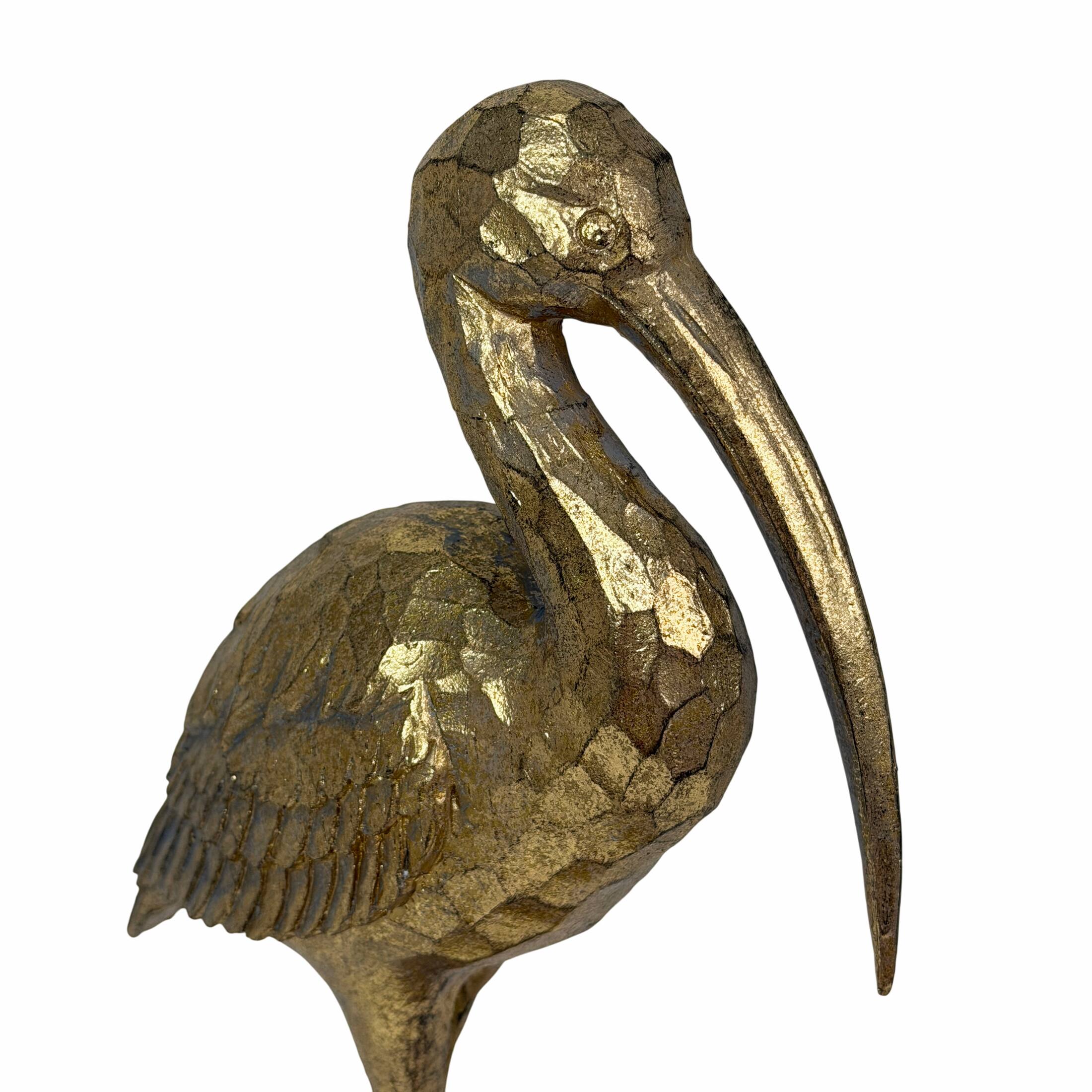 Alt View 9. Things2Die4 - Gold Pelican Statue 16 Inch Tall Resin Bird Sculpture Coastal Decor - Gold.