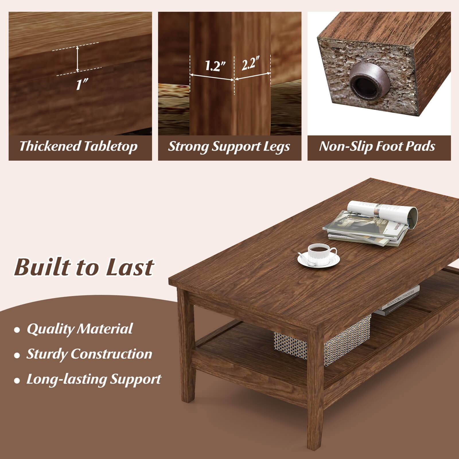 1" Thickened Tabletop  
1.2" Strong Support Legs  
2.2" Non-Slip Foot Pads  

Built to Last  
- Quality Material  
- Sturdy Construction  
- Long-lasting Support