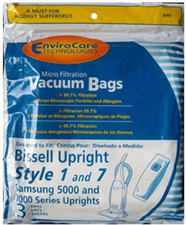 EnviroCare - 3-Pack Bissell Style 7 Upright Vacuum Bags – Microfiltration #840