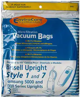 EnviroCare - 3-Pack Bissell Style 7 Upright Vacuum Bags – Microfiltration #840