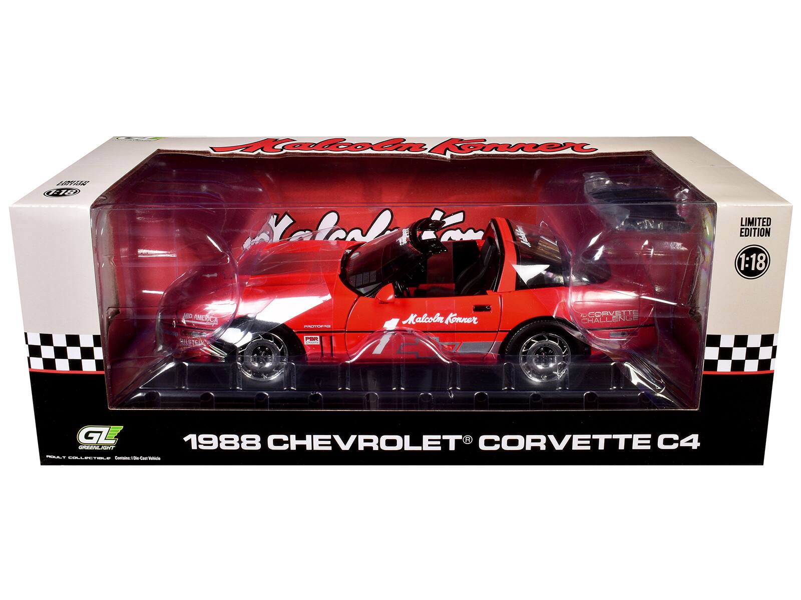 Malcolm Konner 1:18 Aairal LIMITED EDITION 1:18 MID AMERICA PAROE 1988 CHEVROLET CORVETTE C4