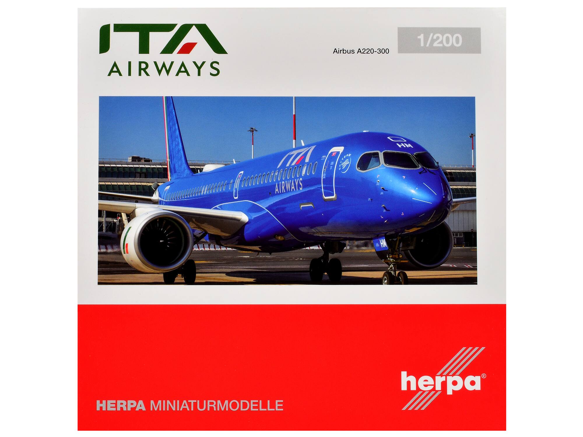 ITA AIRWAYS  
Airbus A220-300  
1/200  

HERPA MINIATURMODELL  
herpa