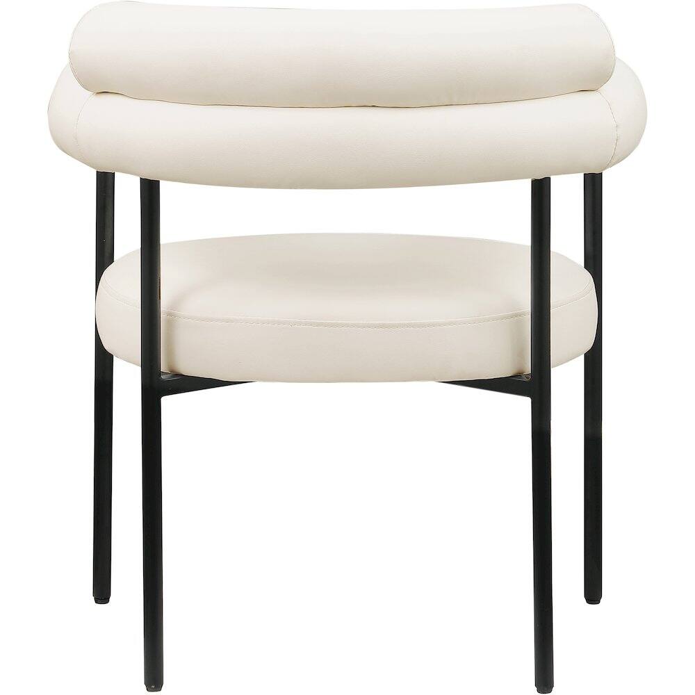 Alt View 3. Meridian Furniture - Blake Cream Vegan Leather Dining Chair, Set of 2 - Beige.