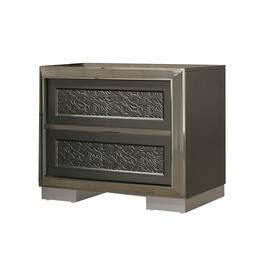 Manhattan Lane - Levi Nightstand, 2 Leaf Molded Framed Drawers - Dark Gray, Taupe Gray, White
