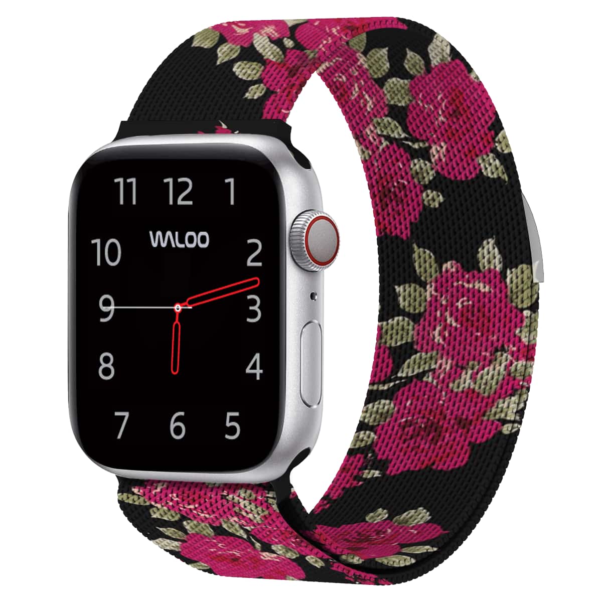 Waloo - Floral Printed Magnetic Mesh Band For Apple Watch - Floral Black price history on PriceWatchPro