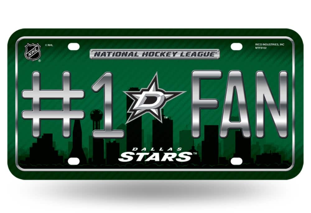Rico Industries - Dallas Stars #1 Fan Metal License Plate Tag - Number One! Let's Go - Multi