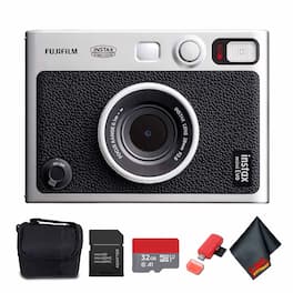 Fujifilm - Instax Mini EVO Hybrid Instant Camera with Micro SD to SD Adapter - Black