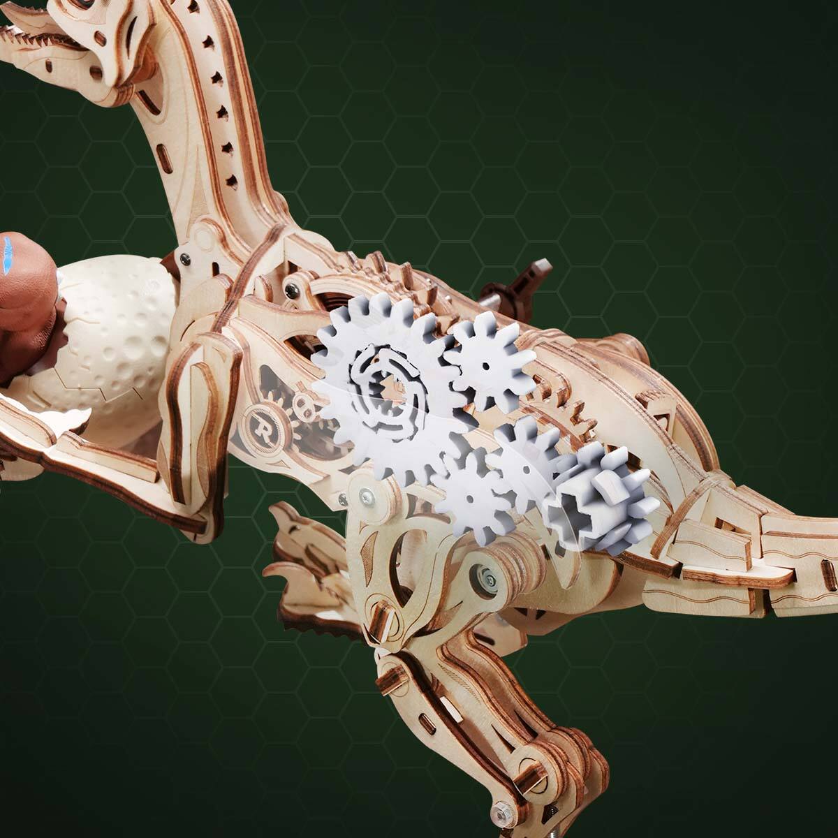 Left. ROKR - ROKR Walking Dinosaur Toys 3D Wooden Puzzles, Mechanical Wood Model Kits, Stem Building Project DIY Crafts Kits LD01.