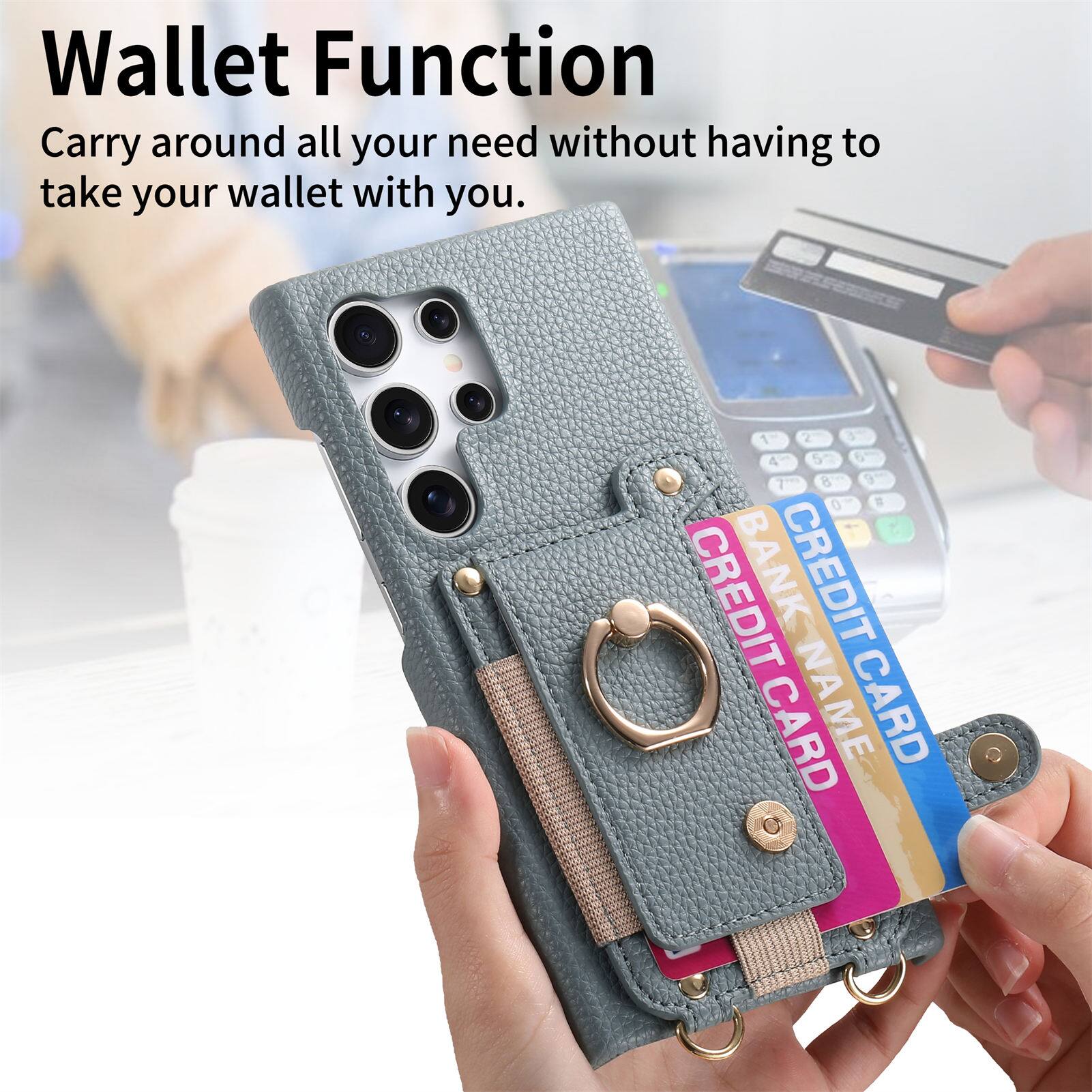 Wallet Function  
Carry around all your needs without having to take your wallet with you.