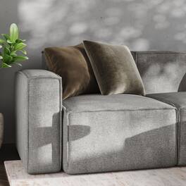 Emma + Oliver - Farmount Modular Left Side Armchair with Arm Rest - Gray