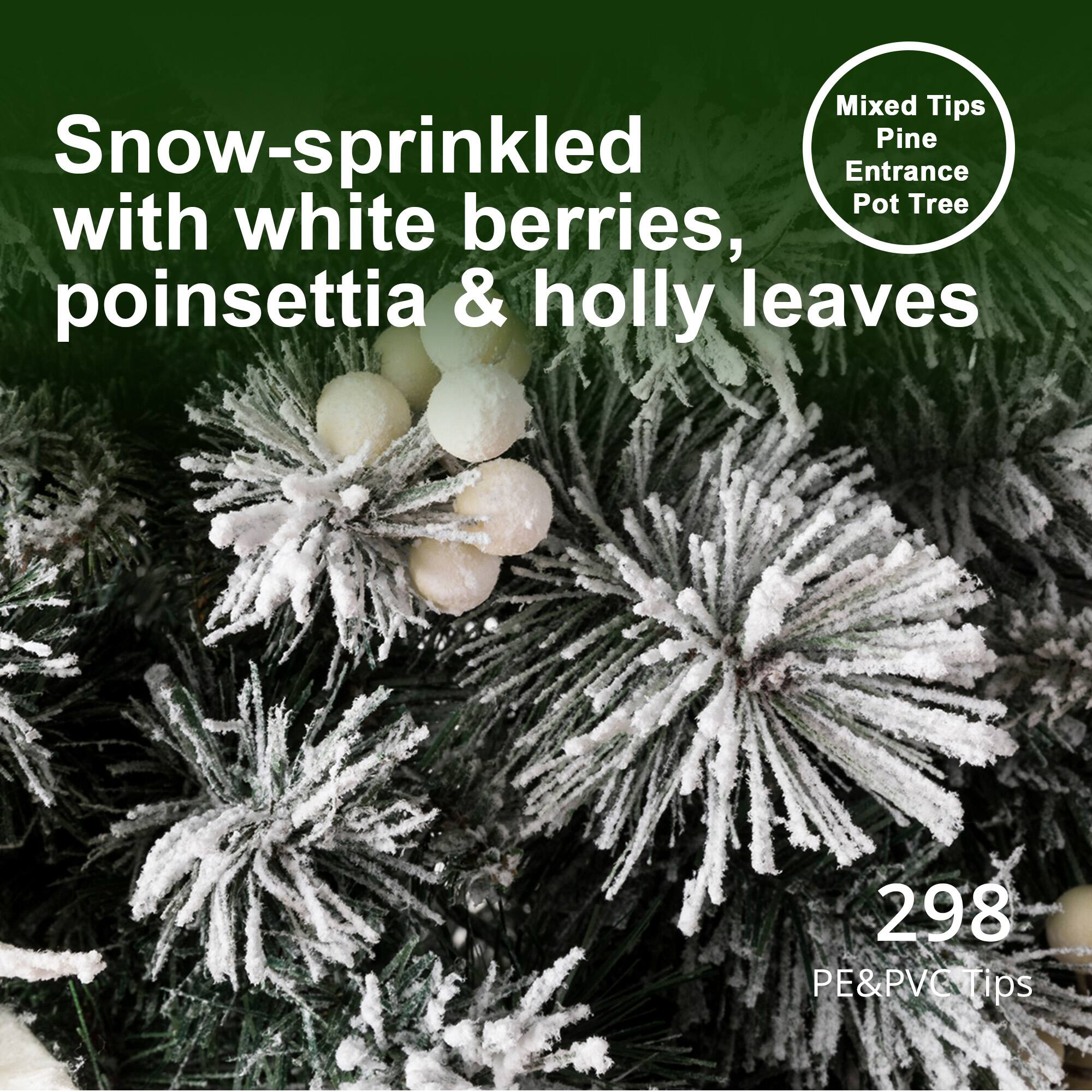 Snow-sprinkled with white berries, poinsettia & holly leaves

Mixed Tips Pine Entrance Pot Tree

298 PE&PVC Tips
