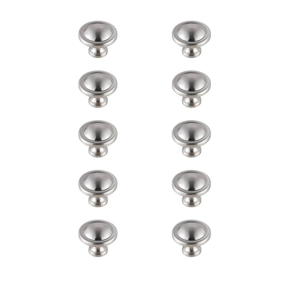 Alt View 2. Elegant Decor - Garlande 1.2" Diameter Brushed Nickel Mushroom Knob Multipack (Set of 10) - Brushed Nickel.