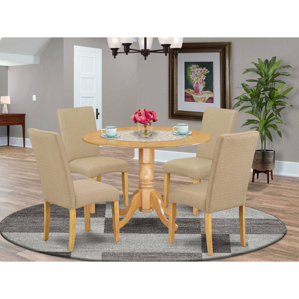 Left. East West Furniture - Dining Room Set Oak - Brown.