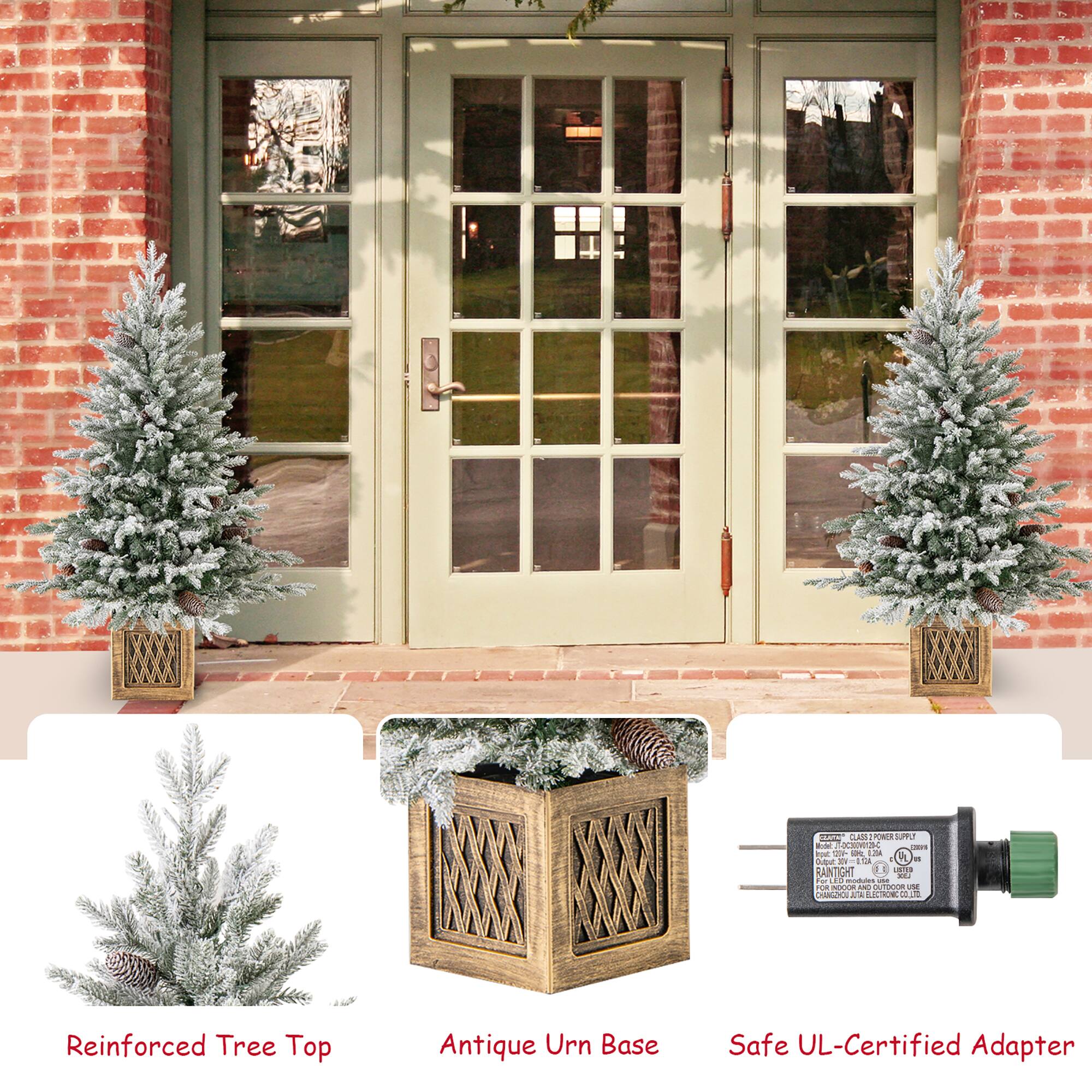 Reinforced Tree Top  
Antique Urn Base  
Safe UL-Certified Adapter