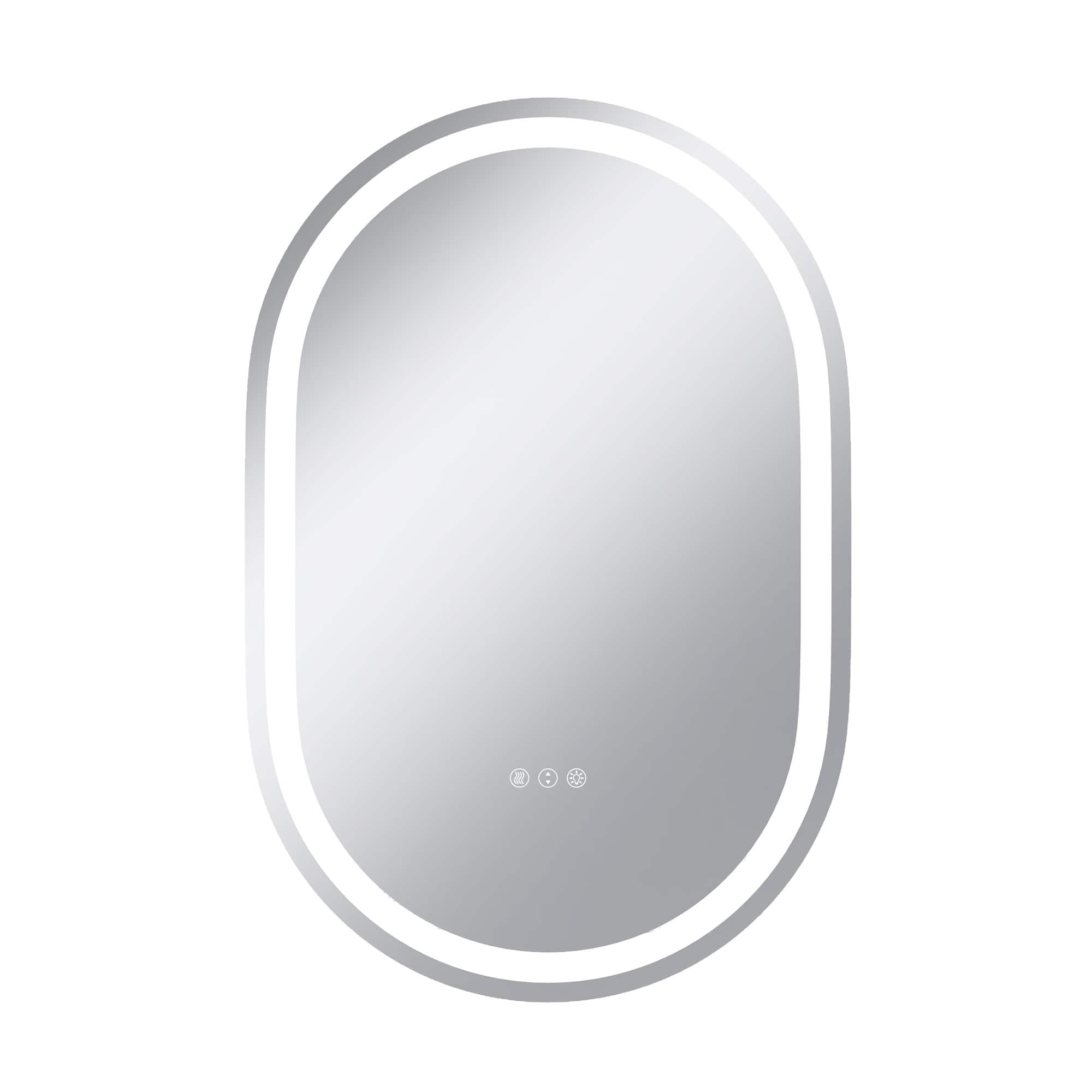 Boyel Living - 24 x 36 in Track-Shaped Aluminum Frame Anti-Distortion Easy Installation Mirror with Front Light