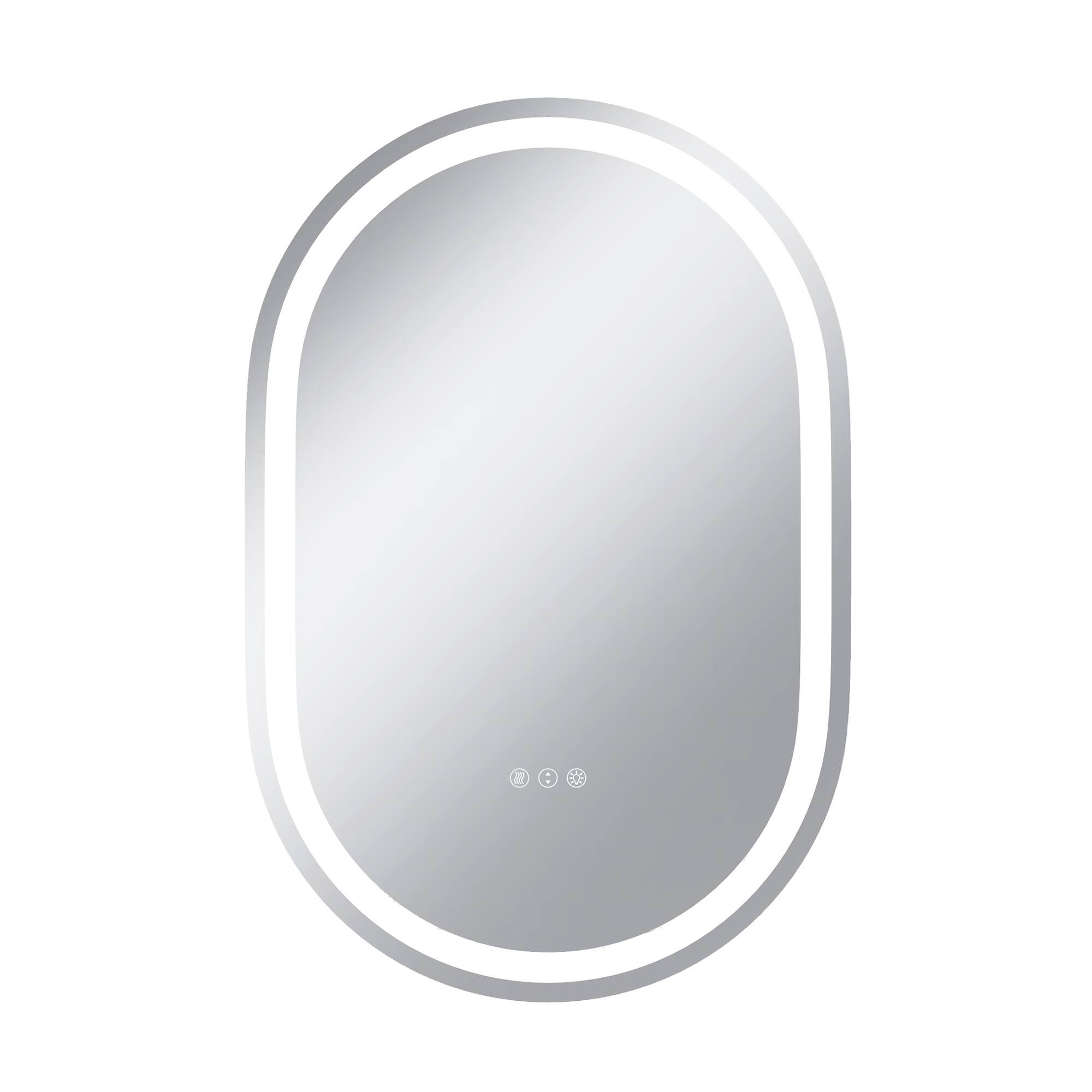 Front. Boyel Living - 24 x 36 in Track-Shaped Aluminum Frame Anti-Distortion Easy Installation Mirror with Front Light.