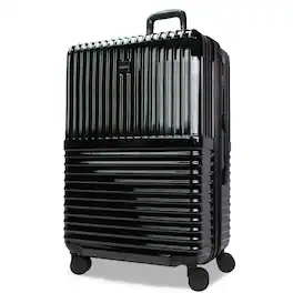 World Traveler - Tonal 28-Inch Lightweight Polycarbonate Expandable Spinner Luggage with TSA Lock - Onyx