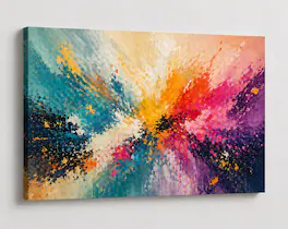 FC Design - Large Canvas 24x36" Colorful Abstract Paint Splash Painting Modern Contemporary Wall Décor - MultiColor