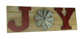 Zeckos - Distressed Look Holiday Word Sign Windmill Wall Hanging - Red