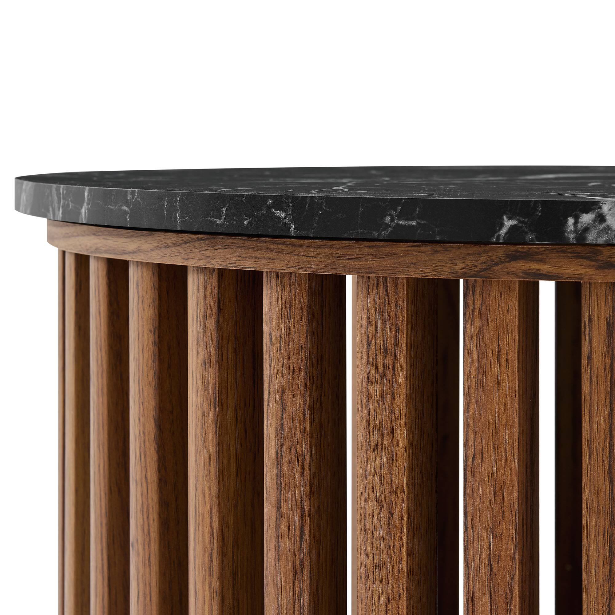 Alt View 10. Modway - Fortitude Round Faux Marble Top Nesting Coffee Table Set by Modway - Walnut Black.